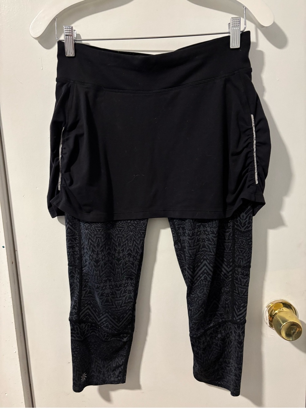 Athleta Black Skirted Capri Leggings